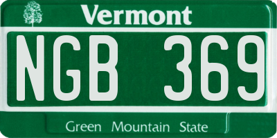 VT license plate NGB369