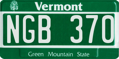 VT license plate NGB370