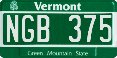 VT license plate NGB375