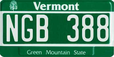 VT license plate NGB388