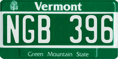 VT license plate NGB396