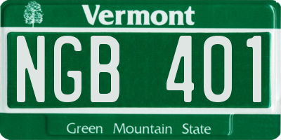 VT license plate NGB401