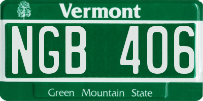 VT license plate NGB406