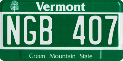 VT license plate NGB407