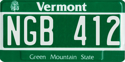 VT license plate NGB412