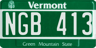 VT license plate NGB413
