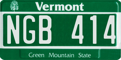 VT license plate NGB414