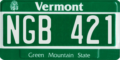 VT license plate NGB421