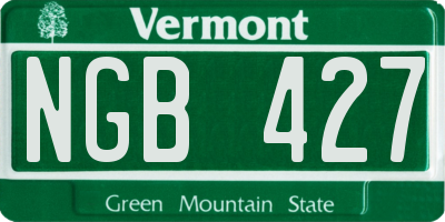 VT license plate NGB427
