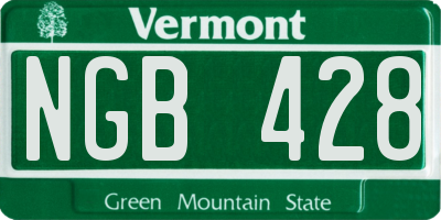 VT license plate NGB428