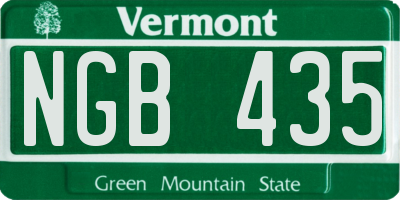 VT license plate NGB435