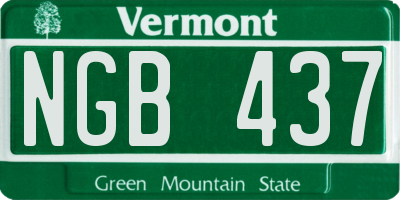 VT license plate NGB437