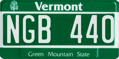 VT license plate NGB440