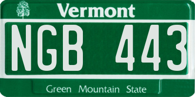 VT license plate NGB443