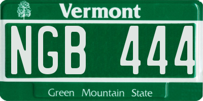 VT license plate NGB444
