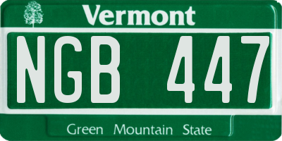 VT license plate NGB447