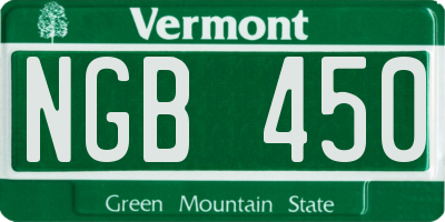 VT license plate NGB450