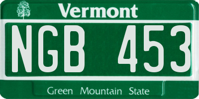 VT license plate NGB453