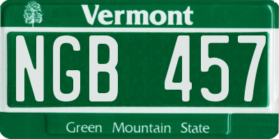 VT license plate NGB457