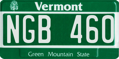 VT license plate NGB460