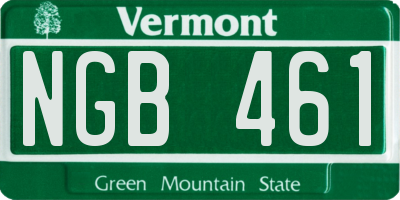 VT license plate NGB461