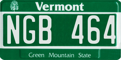 VT license plate NGB464