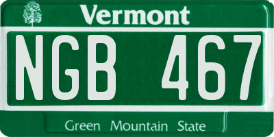 VT license plate NGB467