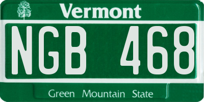 VT license plate NGB468