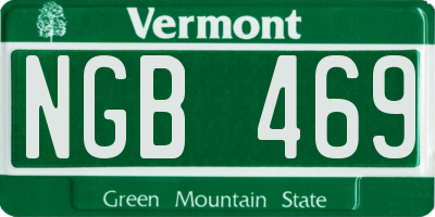 VT license plate NGB469