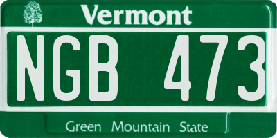 VT license plate NGB473