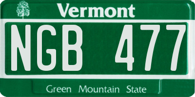 VT license plate NGB477