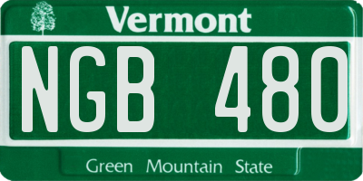 VT license plate NGB480