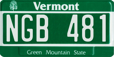 VT license plate NGB481