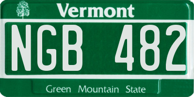 VT license plate NGB482