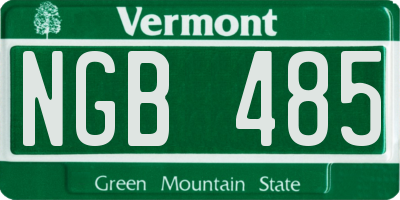 VT license plate NGB485