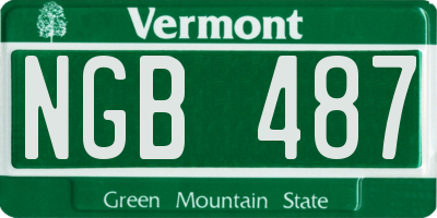 VT license plate NGB487