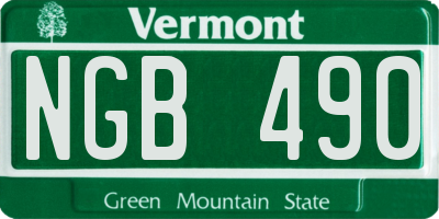 VT license plate NGB490