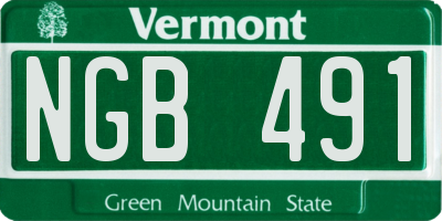 VT license plate NGB491