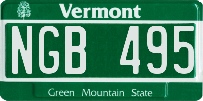 VT license plate NGB495