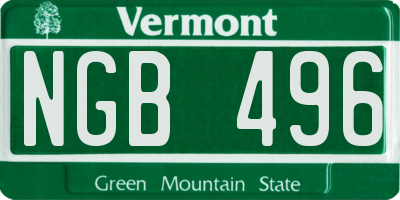 VT license plate NGB496