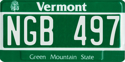 VT license plate NGB497