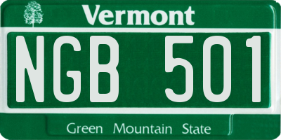 VT license plate NGB501