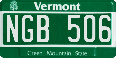 VT license plate NGB506