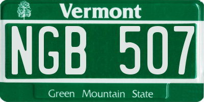 VT license plate NGB507