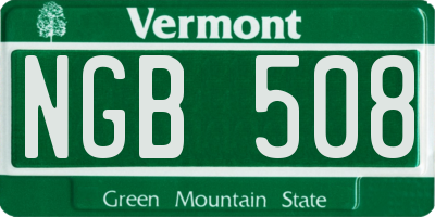 VT license plate NGB508