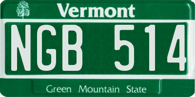 VT license plate NGB514