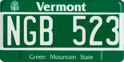 VT license plate NGB523