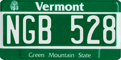 VT license plate NGB528