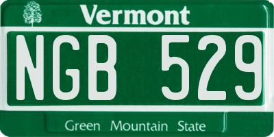VT license plate NGB529