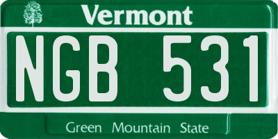 VT license plate NGB531